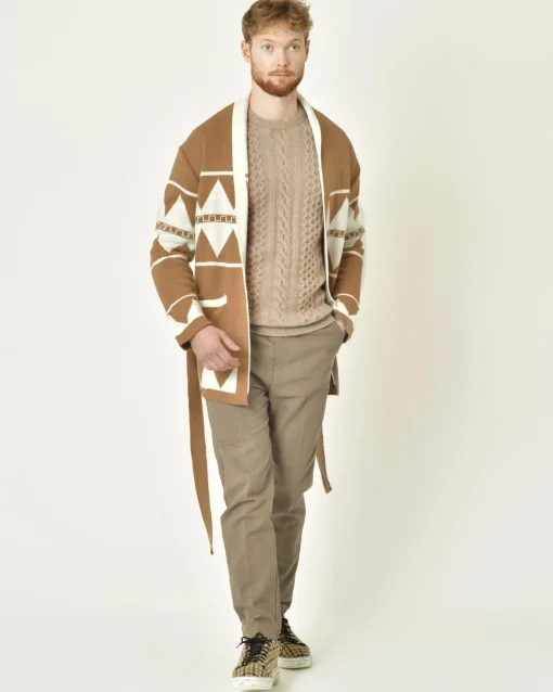 La Piscine Paris Pull en laine mélangée à motif torsadé Vneck*Homme Pulls & Gilets