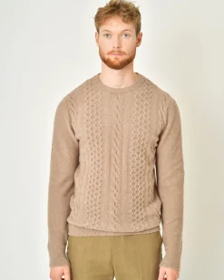 La Piscine Paris Pull en laine mélangée à motif torsadé Vneck*Homme Pulls & Gilets