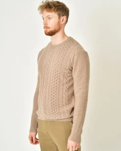 La Piscine Paris Pull en laine mélangée à motif torsadé Vneck*Homme Pulls & Gilets