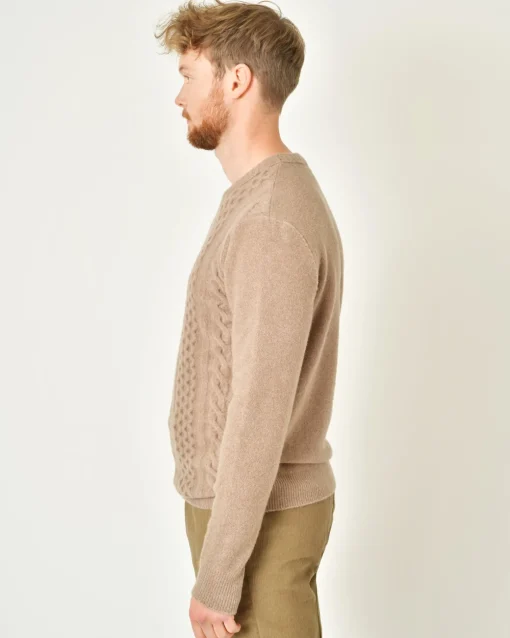 La Piscine Paris Pull en laine mélangée à motif torsadé Vneck*Homme Pulls & Gilets