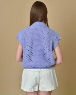 La Piscine Paris Pull en maille à boutons sans manches Tela*Femme Pulls & Cardigans