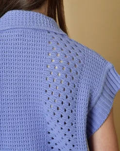 La Piscine Paris Pull en maille à boutons sans manches Tela*Femme Pulls & Cardigans