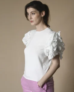 La Piscine Paris Pull en maille à manches à volants P.A.R.O.S.H*Femme Pulls & Cardigans