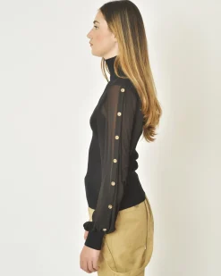 La Piscine Paris Pull en maille à manches boutonnées Edward Achour*Femme Pulls & Cardigans
