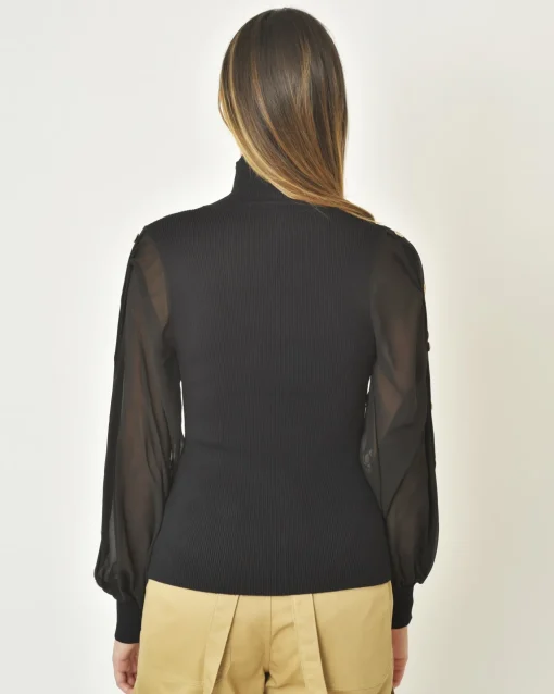 La Piscine Paris Pull en maille à manches boutonnées Edward Achour*Femme Pulls & Cardigans