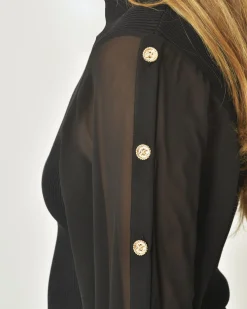 La Piscine Paris Pull en maille à manches boutonnées Edward Achour*Femme Pulls & Cardigans