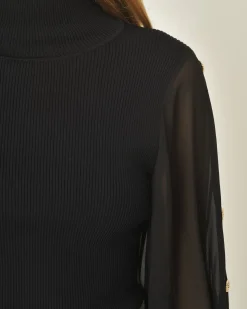 La Piscine Paris Pull en maille à manches boutonnées Edward Achour*Femme Pulls & Cardigans