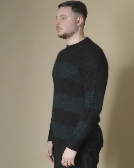 La Piscine Paris Pull en mohair bleu et Isabel Benenato*Homme Pulls & Gilets