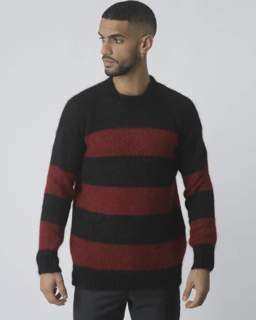 La Piscine Paris Pull en mohair rouge et Isabel Benenato*Homme Pulls & Gilets