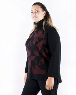 La Piscine Paris Pull en mérinos à motifs géométriques rose She's so*Femme Pulls & Cardigans