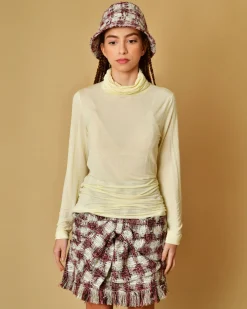 La Piscine Paris Pull en viscose à col roulé drapé Malloni*Femme Tops