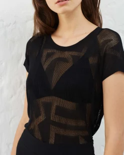 La Piscine Paris Pull en viscose à imprimé ajouré Chacok*Femme Pulls & Cardigans