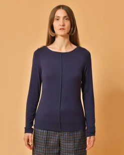 La Piscine Paris Pull en viscose marine Malloni*Femme Pulls & Cardigans
