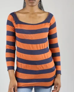 La Piscine Paris Pull fin en lin rayé et bleu Liis Japan*Femme Pulls & Cardigans