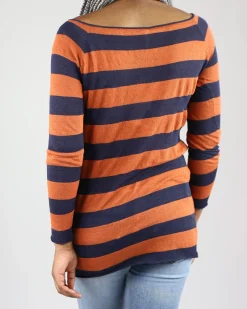 La Piscine Paris Pull fin en lin rayé et bleu Liis Japan*Femme Pulls & Cardigans