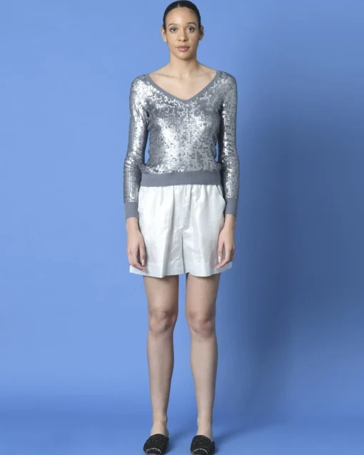 La Piscine Paris Pull gris à sequins Phillip Lim*Femme Pulls & Cardigans