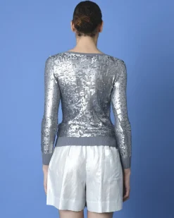 La Piscine Paris Pull gris à sequins Phillip Lim*Femme Pulls & Cardigans