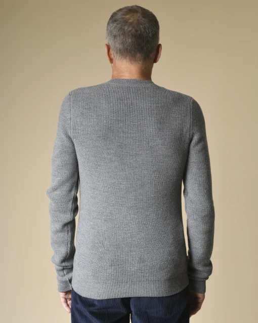 La Piscine Paris Pull ras du cou en laine mérinos côtelée Manostorti*Homme Pulls & Gilets