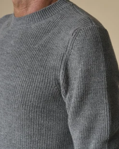 La Piscine Paris Pull ras du cou en laine mérinos côtelée Manostorti*Homme Pulls & Gilets