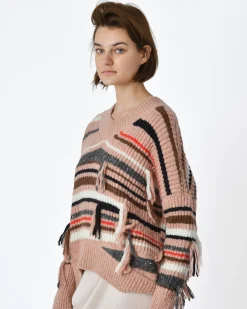 La Piscine Paris Pull à rayures col en v Maison Flâneur*Femme Pulls & Cardigans
