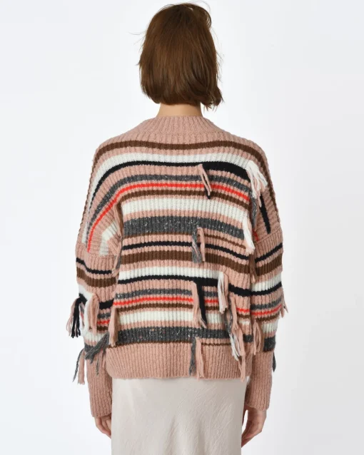 La Piscine Paris Pull à rayures col en v Maison Flâneur*Femme Pulls & Cardigans