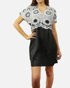 La Piscine Paris Robe à empiècement fleuris noir et Gaowei Xinzhan (GX)*Femme Robes