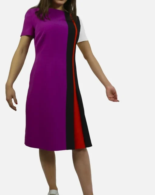 La Piscine Paris Robe à rayures graphique en soie violette Fendi*Femme Robes