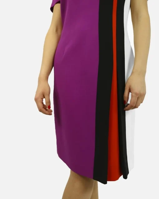 La Piscine Paris Robe à rayures graphique en soie violette Fendi*Femme Robes
