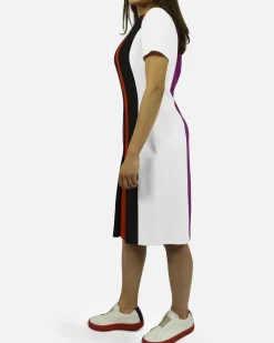 La Piscine Paris Robe à rayures graphique en soie violette Fendi*Femme Robes