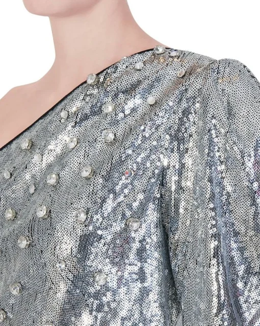 La Piscine Paris Robe à sequin argent brodés de pierres*Femme Robes