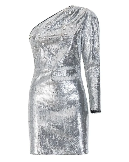 La Piscine Paris Robe à sequin argent brodés de pierres*Femme Robes