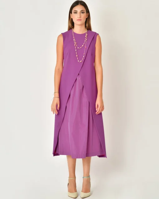 La Piscine Paris Robe bi-matière avec jupe plissée Malloni*Femme Robes