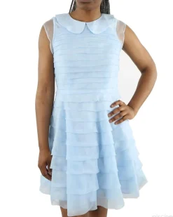 La Piscine Paris Robe bleue à volant Edward Achour*Femme Robes