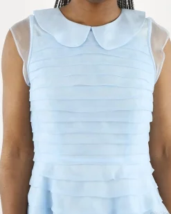 La Piscine Paris Robe bleue à volant Edward Achour*Femme Robes