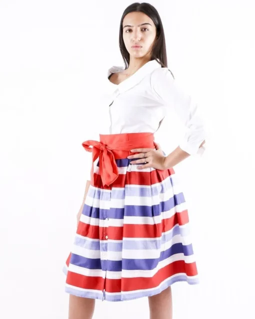 La Piscine Paris Robe chemise he à col à pointe et imprimée à détails plissés Sara Roka*Femme Robes