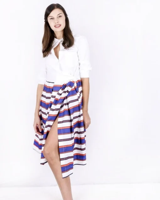La Piscine Paris Robe chemise he imprimée à détails plissés Sara Roka*Femme Robes