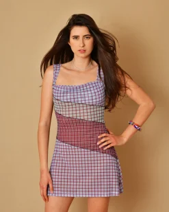 La Piscine Paris Robe courte à imprimé à carreaux Miaou*Femme Robes