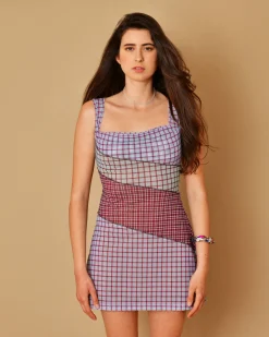 La Piscine Paris Robe courte à imprimé à carreaux Miaou*Femme Robes