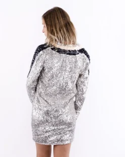 La Piscine Paris Robe courte à sequins tricolores Isabelle Blanche*Femme Robes