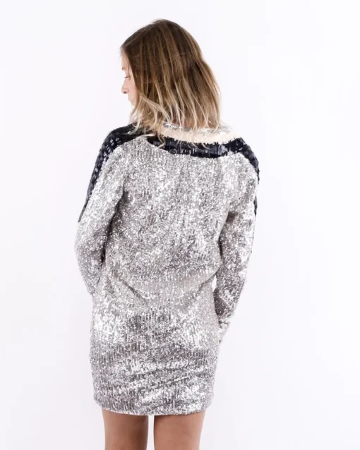 La Piscine Paris Robe courte à sequins tricolores Isabelle Blanche*Femme Robes