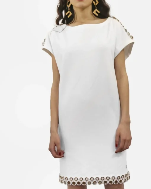 La Piscine Paris Robe courte en coton à fantaisie œillets dorée Jijil*Femme Robes