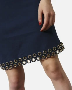 La Piscine Paris Robe courte en coton à fantaisie œillets dorée Jijil*Femme Robes