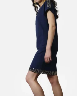 La Piscine Paris Robe courte en coton à fantaisie œillets dorée Jijil*Femme Robes
