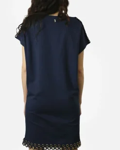 La Piscine Paris Robe courte en coton à fantaisie œillets dorée Jijil*Femme Robes