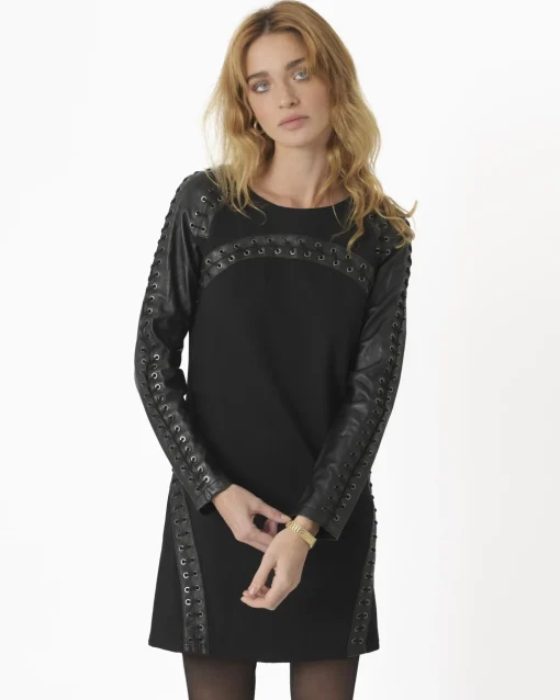 La Piscine Paris Robe crayon avec empiècement et tressage en cuir Balmain*Femme Robes