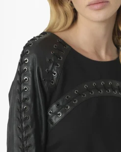 La Piscine Paris Robe crayon avec empiècement et tressage en cuir Balmain*Femme Robes