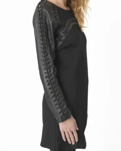La Piscine Paris Robe crayon avec empiècement et tressage en cuir Balmain*Femme Robes