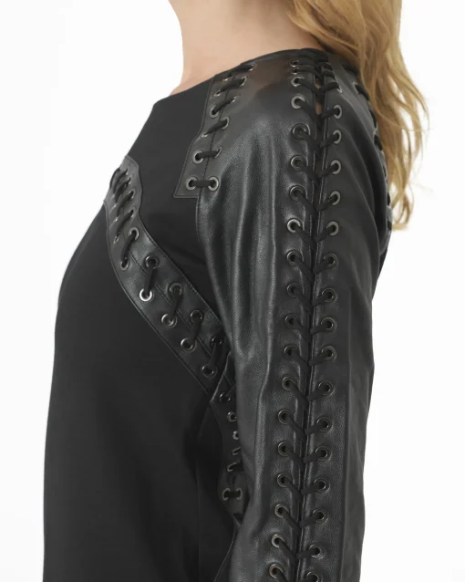 La Piscine Paris Robe crayon avec empiècement et tressage en cuir Balmain*Femme Robes