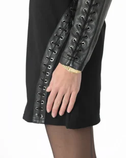 La Piscine Paris Robe crayon avec empiècement et tressage en cuir Balmain*Femme Robes