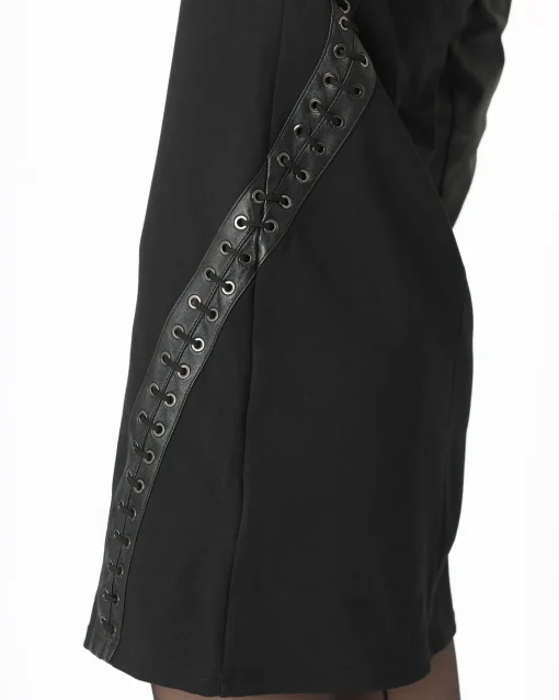 La Piscine Paris Robe crayon avec empiècement et tressage en cuir Balmain*Femme Robes